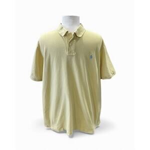 Vintage Polo Ralph Lauren Yellow Polo Shirt Classic Fit Short Sleeve Men's XXL